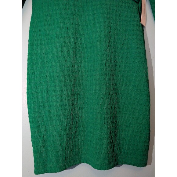 Siena Womens Textured Knit Bodycon Dress Long Sleeve V-Neck Size 8 Green NEW NWT - Picture 7 of 16
